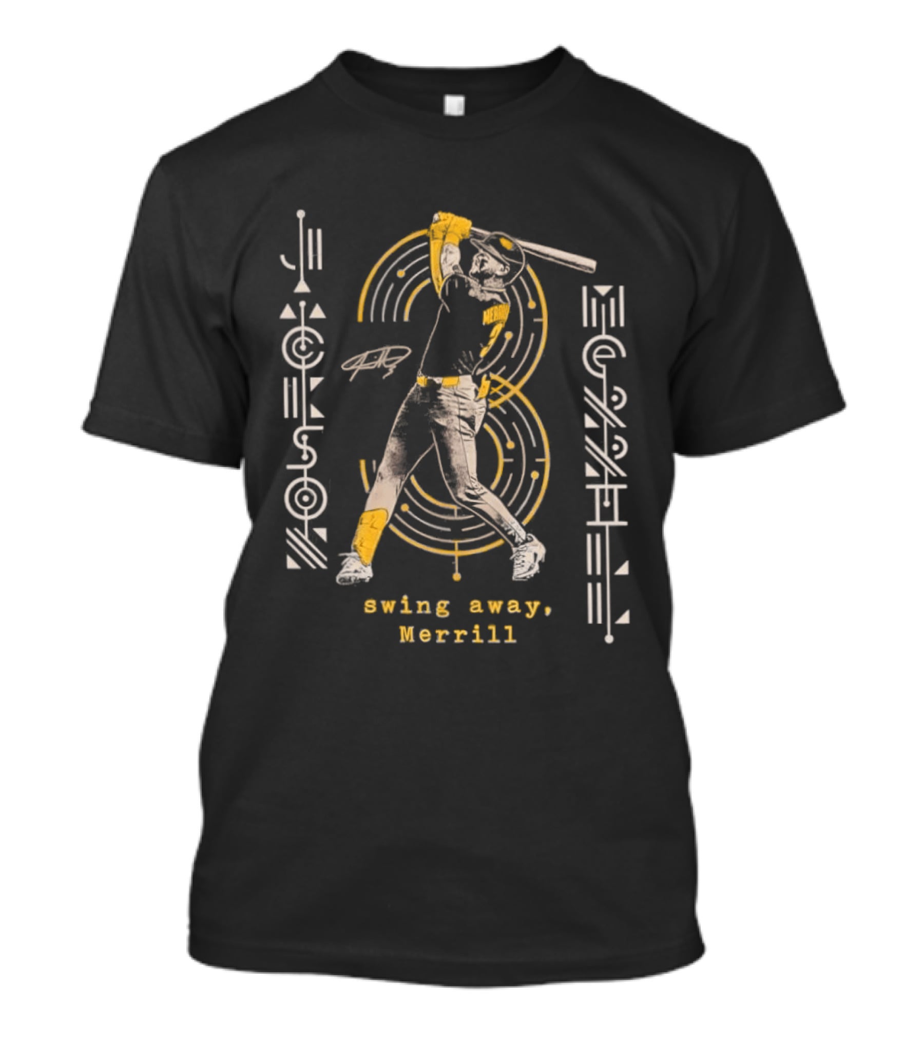 Swing Away Jackson Merrill Padres Baseball T-Shirt