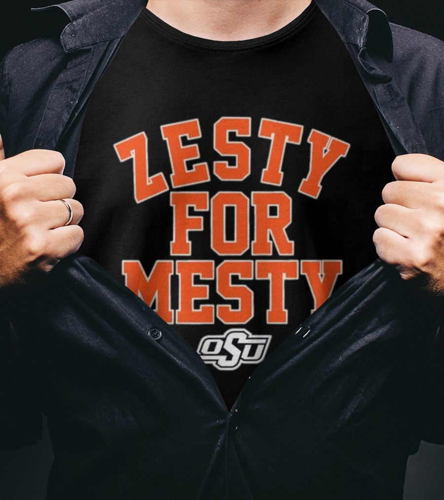 Oklahoma State Cowboys Zesty For Mesty OSU Football T-Shirt