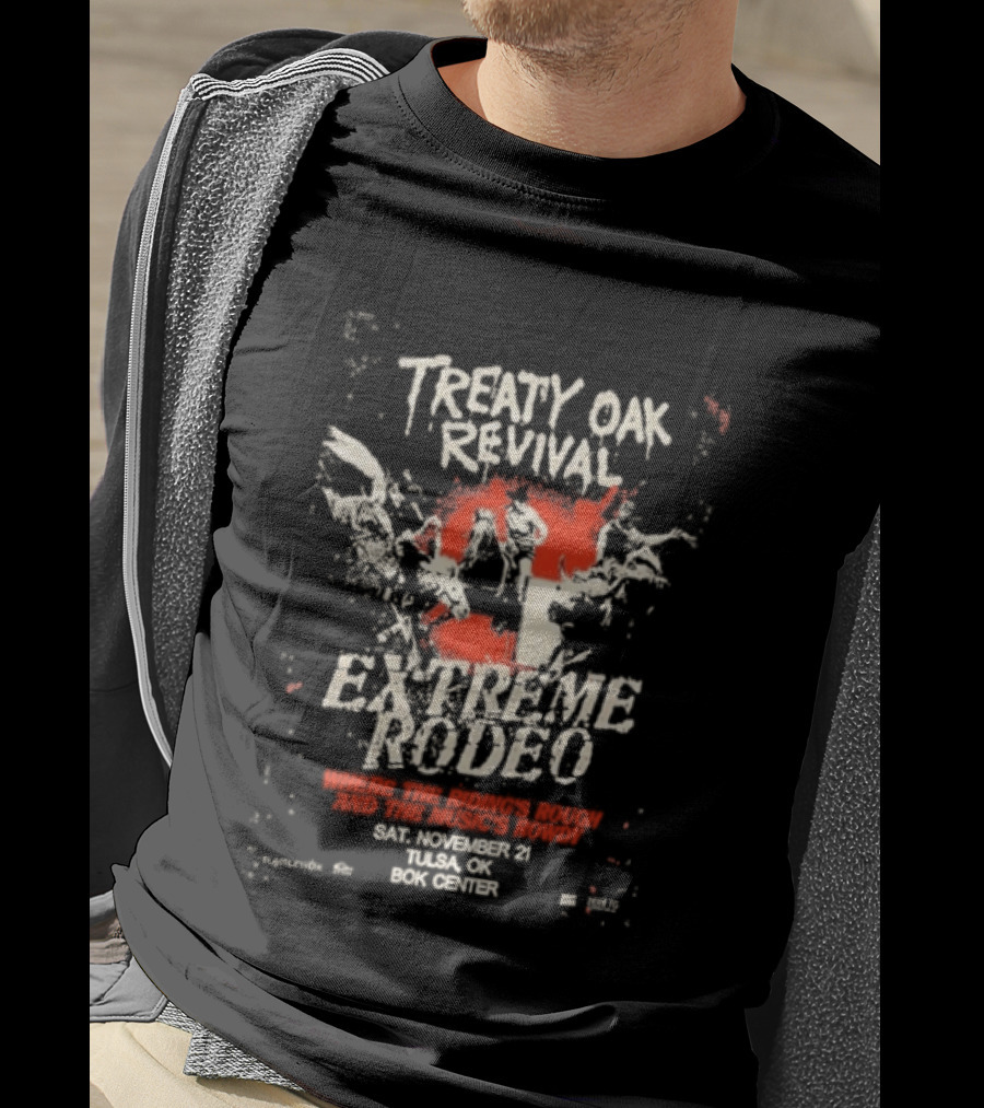 Treaty Oak Revival Extreme Rodeo Event November 21 2026 Tulsa OK BOK Center T-Shirt