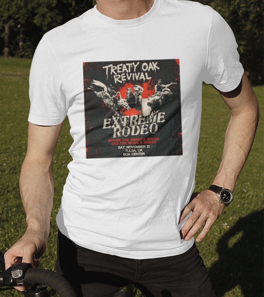 Treaty Oak Revival Extreme Rodeo Tulsa OK November 21 Bok Center Event T-Shirt