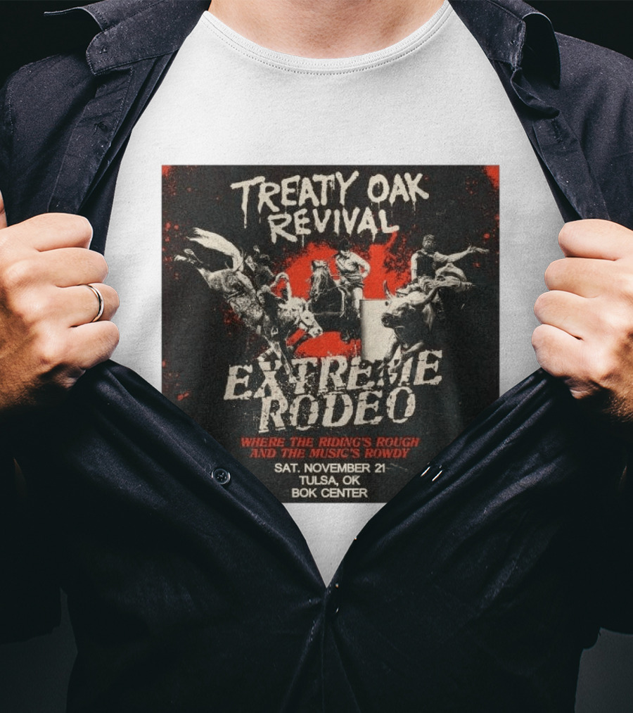 Treaty Oak Revival Extreme Rodeo Tulsa OK November 21 Bok Center Event T-Shirt