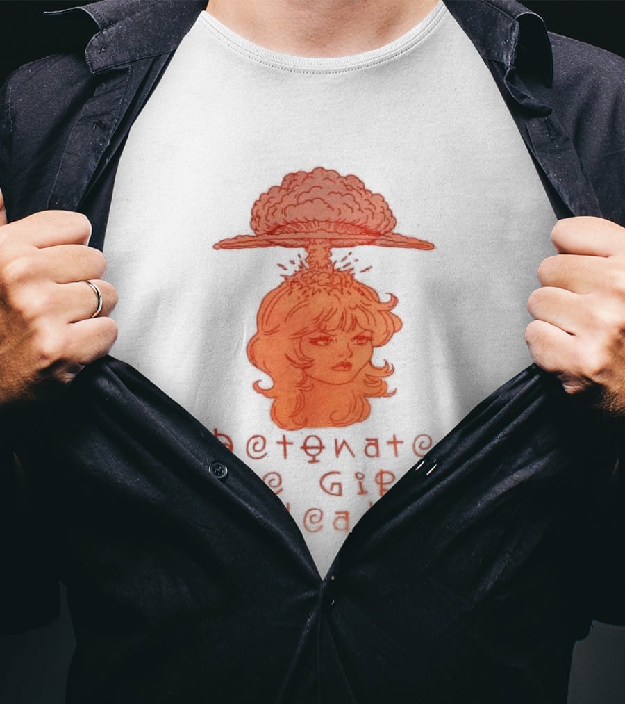 Hydeforce Store Detonate The Girl's Head Oat Dye T-Shirt
