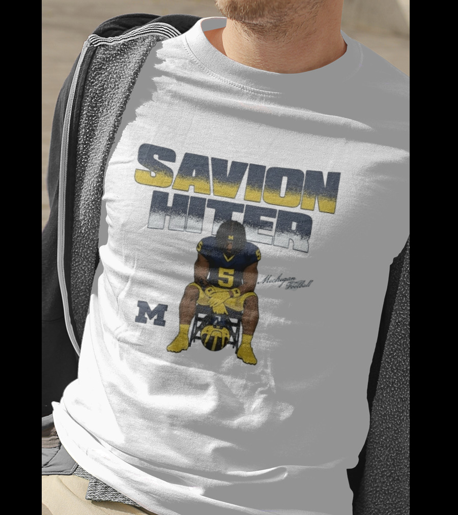Savion Hiter No 5 Michigan Wolverines Football M T-Shirt