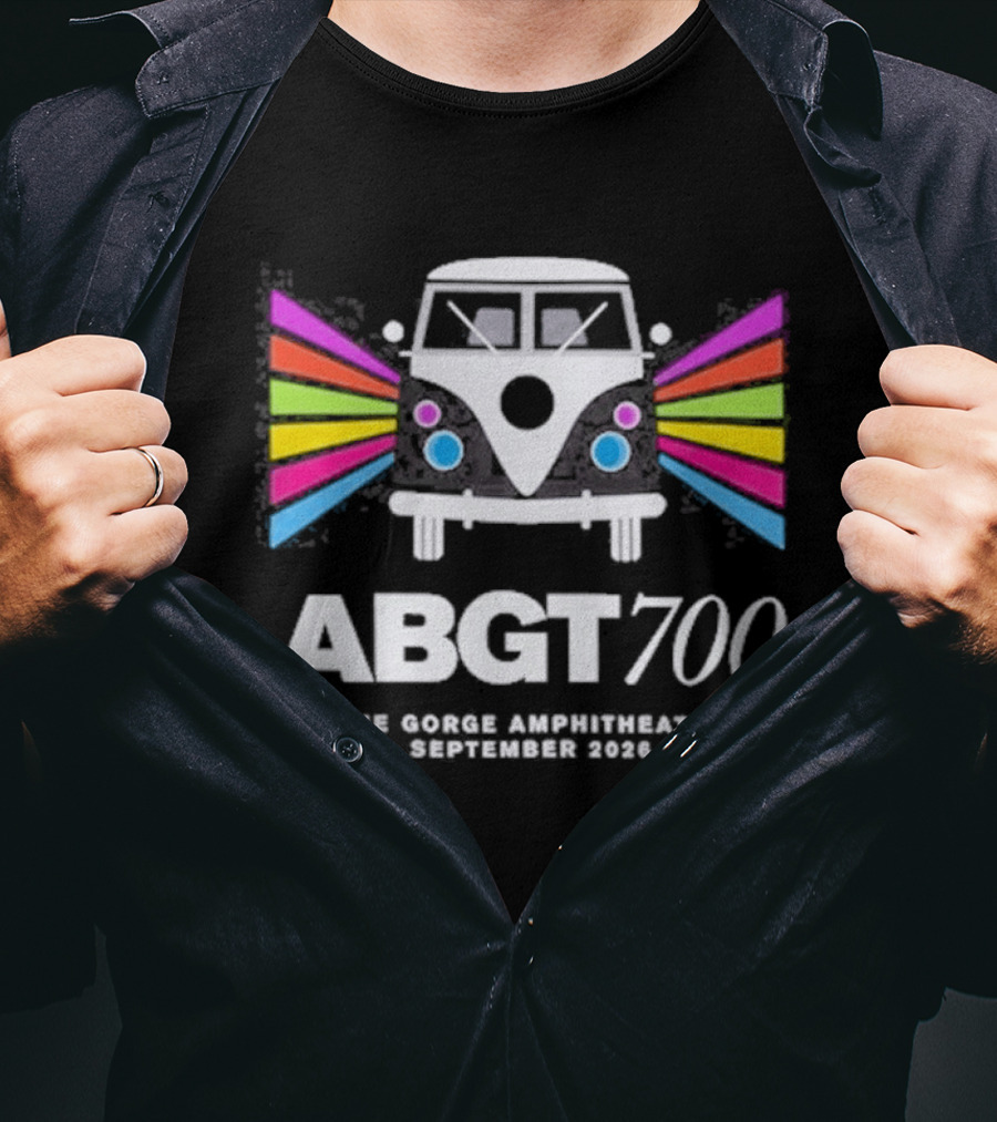 ABGT700 Gorge Amphitheatre September 2023 Festival Bus Rainbow T-Shirt