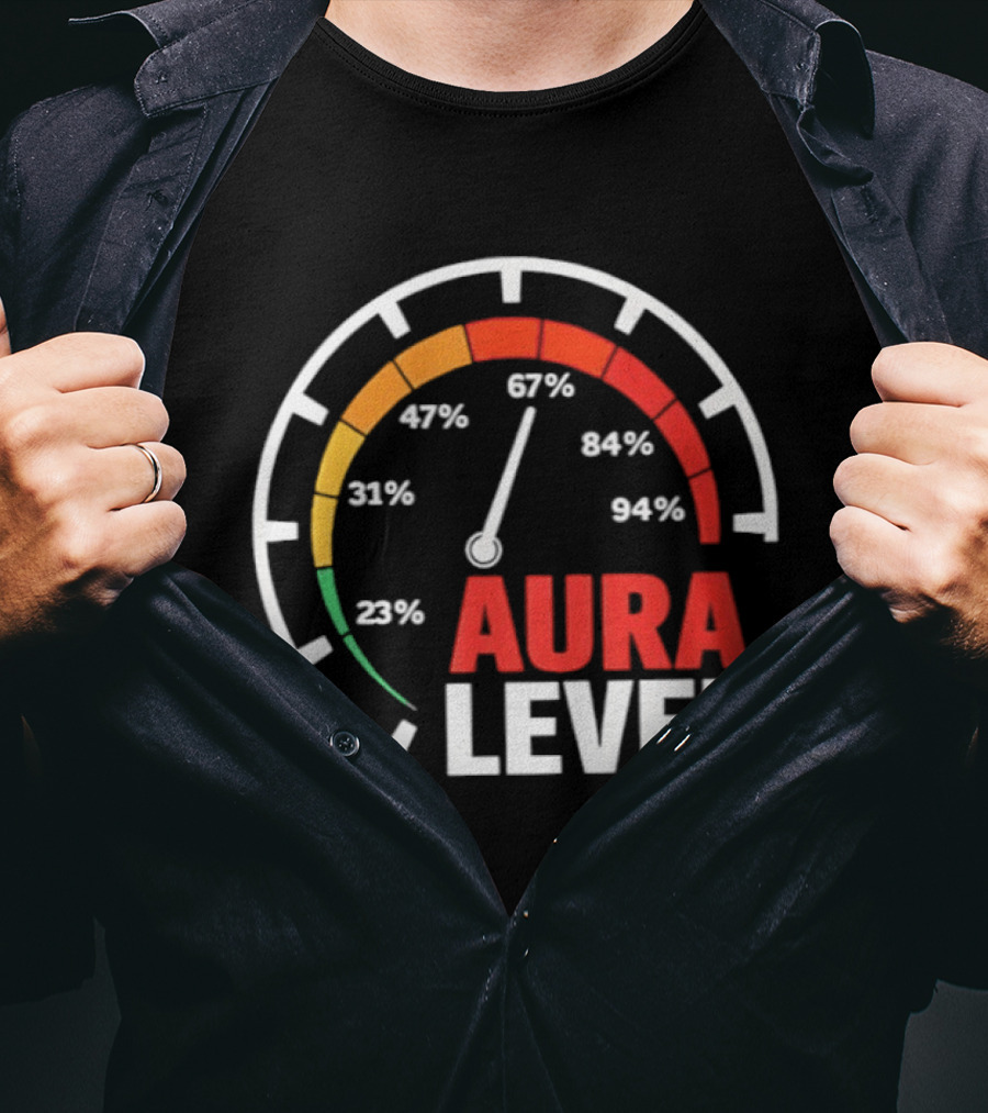Aura Level Percentage Gauge 23% 31% 67% 84% 94% T-Shirt