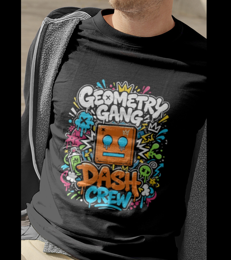 Geometry Gang Dash Crew Vibrant Splash T-Shirt