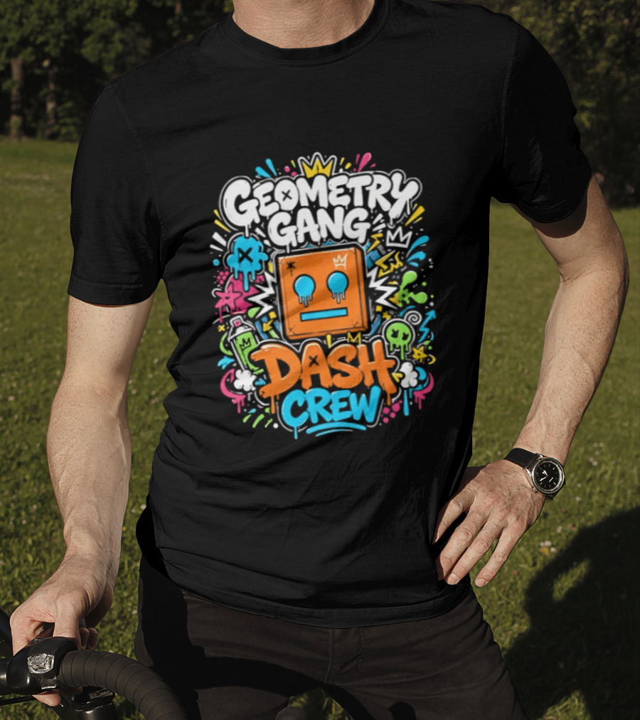 Geometry Gang Dash Crew Vibrant Splash T-Shirt