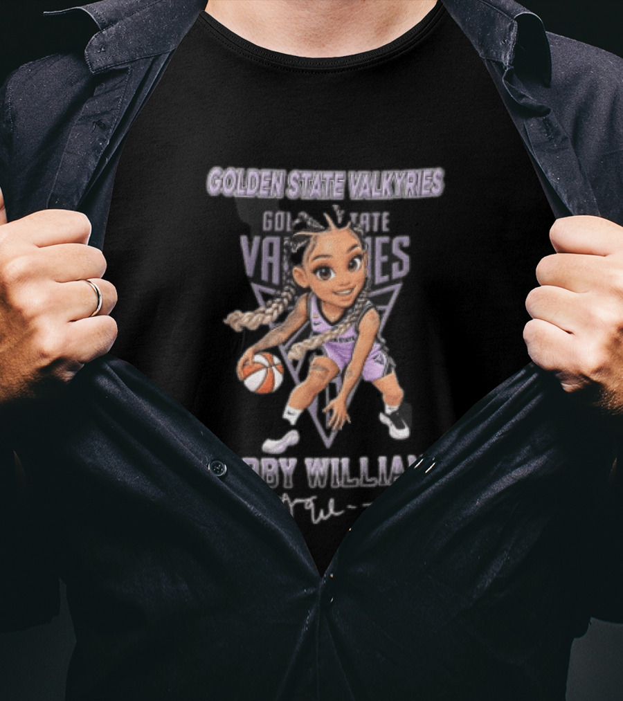 Golden State Valkyries Gabby Williams WNBA Cartoon Caricature Dribbling Basketball T-Shirt