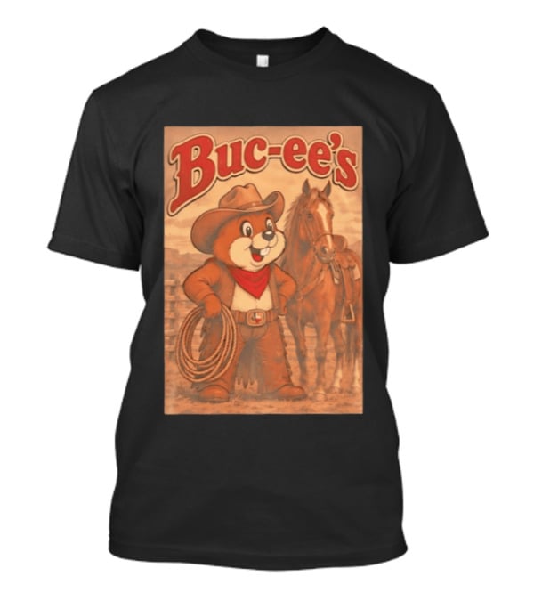 Buc Ee's Cowboy Western Sunset Horse And Lasso T-Shirt