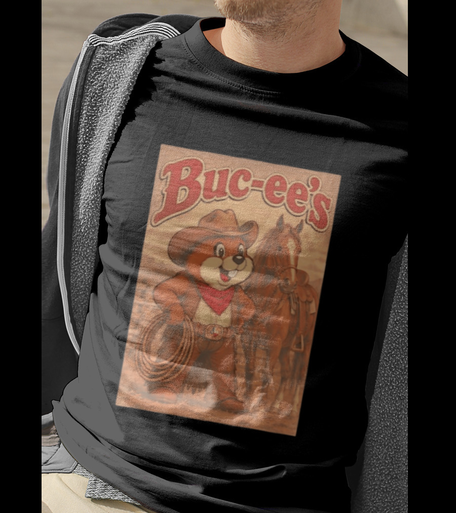 Buc Ee's Cowboy Western Sunset Horse And Lasso T-Shirt