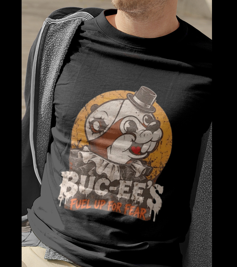 Buc Ee's Fuel Up For Fear Halloween Creepy Clown T-Shirt