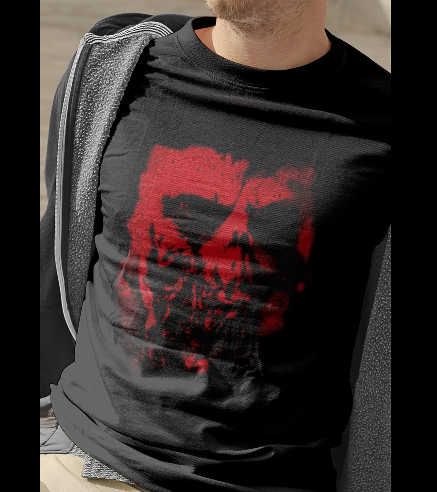 Heavy Spoilers Shop Infected Skull Horror Face T-Shirt