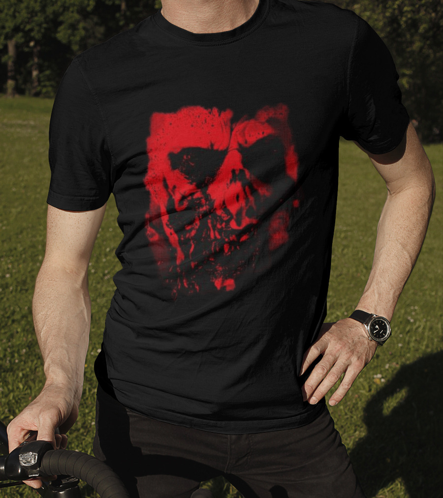 Heavy Spoilers Shop Infected Skull Horror Face T-Shirt