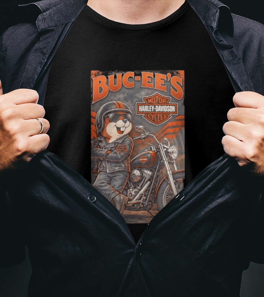 Buc Ee's Motor Cycles Harley Davidson Vintage Biker T-Shirt