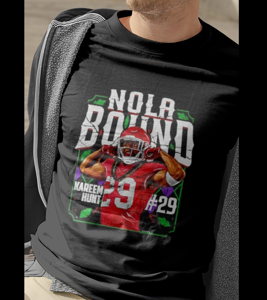 NOLA Bound Kareem Hunt Kansas City Chiefs #29 Jersey Football T-Shirt