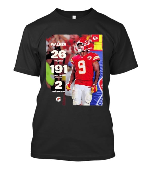 Ken Walker Kansas City Chiefs Career High 26 Touches 191 Total Yards 2 Touchdowns T-Shirt