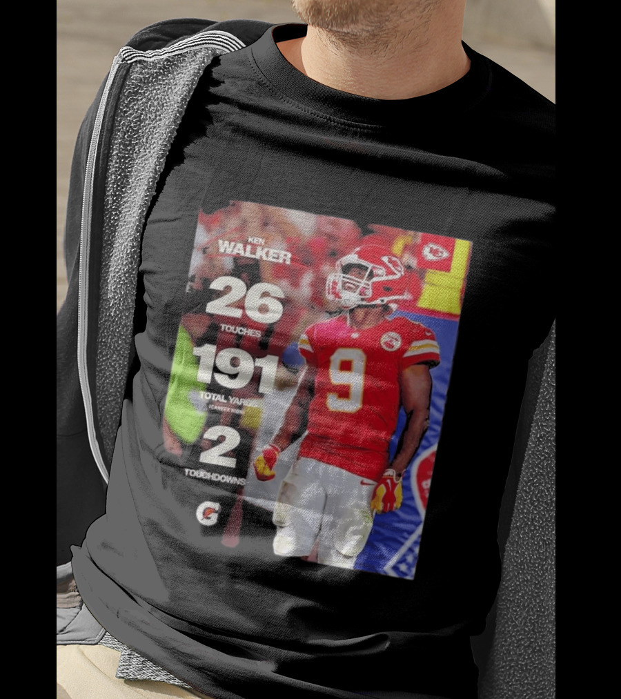 Ken Walker Kansas City Chiefs Career High 26 Touches 191 Total Yards 2 Touchdowns T-Shirt