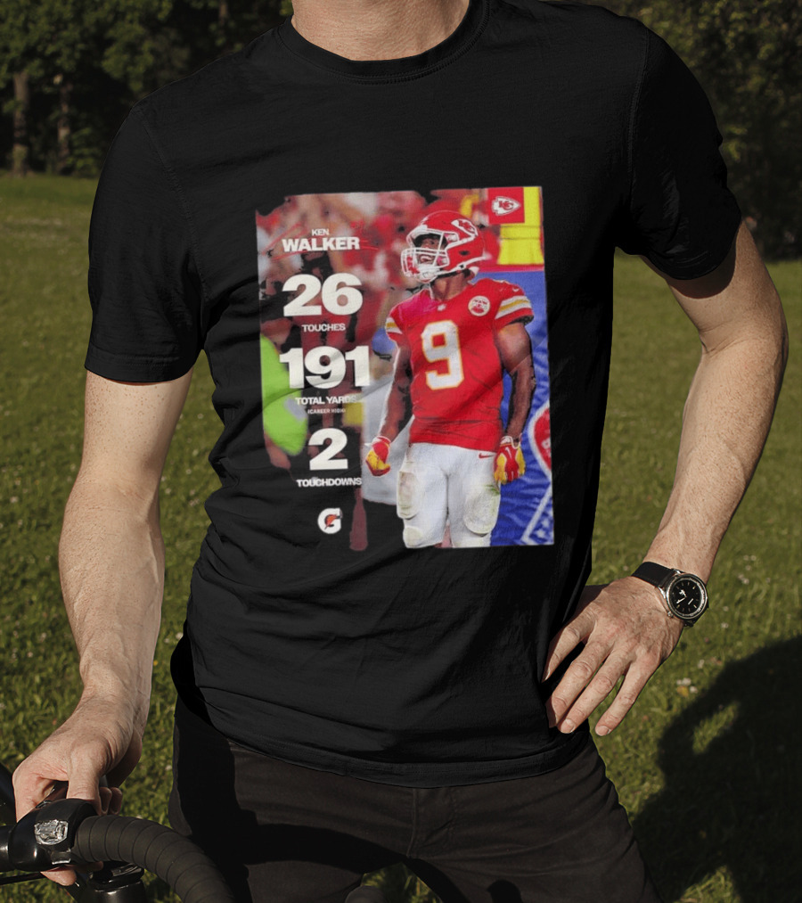Ken Walker Kansas City Chiefs Career High 26 Touches 191 Total Yards 2 Touchdowns T-Shirt