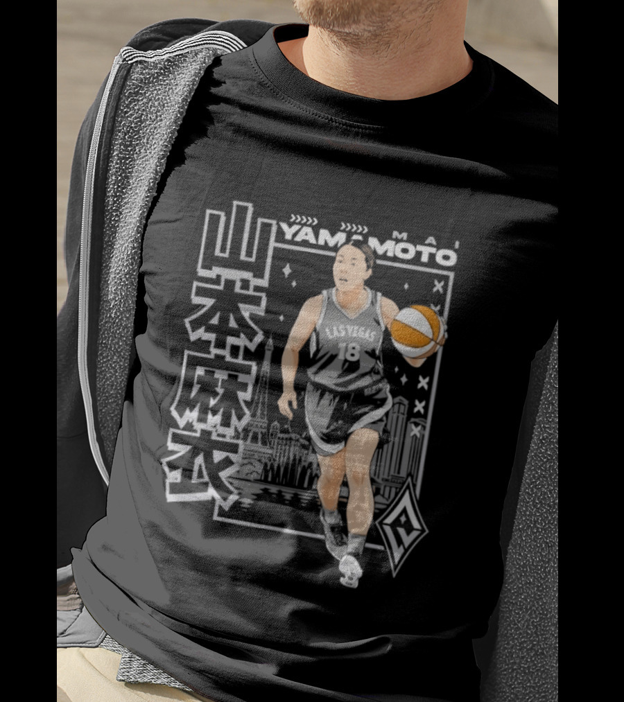 Las Vegas Aces Mai Yamamoto Anime Basketball City Skyline T-Shirt