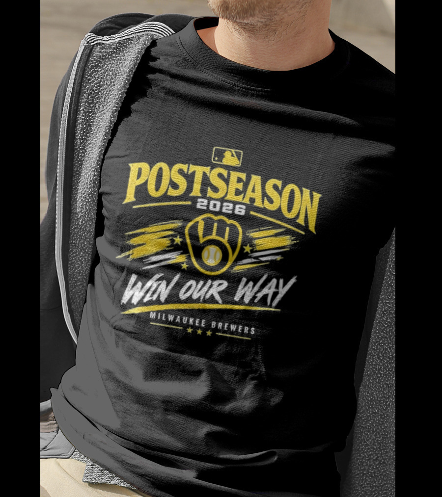 MLB Milwaukee Brewers Postseason 2026 Win Our Way Celebration T-Shirt