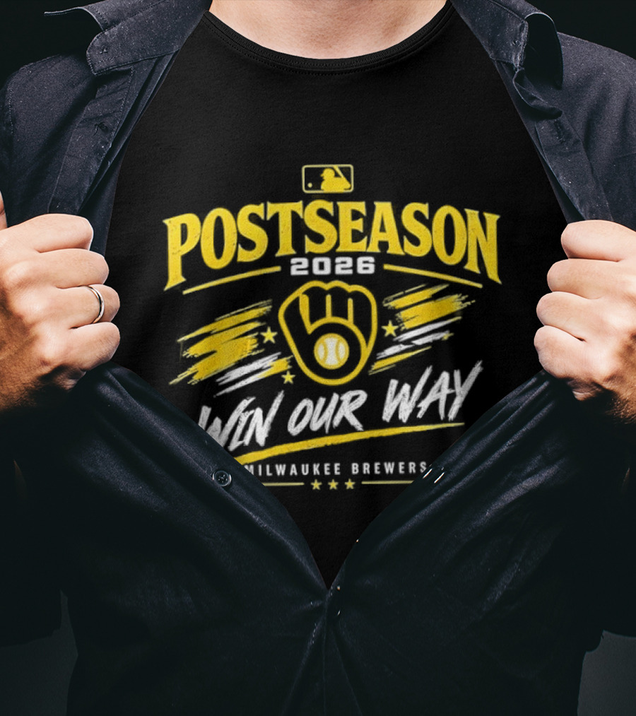 MLB Milwaukee Brewers Postseason 2026 Win Our Way Celebration T-Shirt