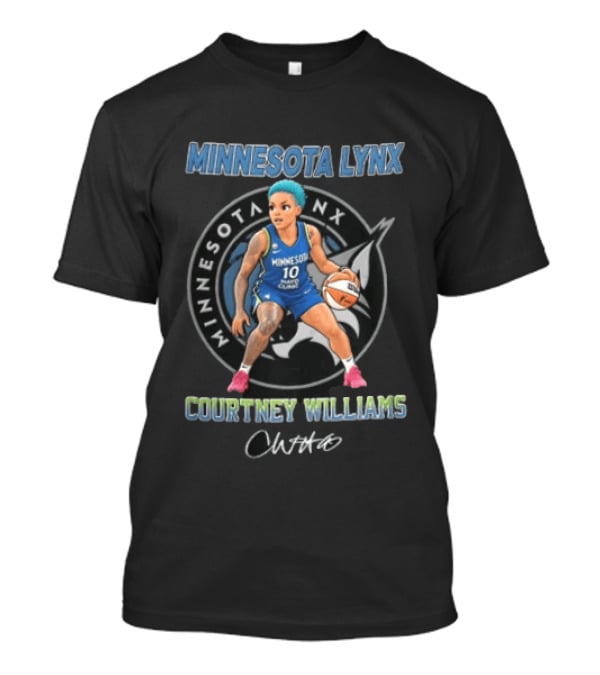 Minnesota Lynx Courtney Williams Cartoon Caricature Dribbling Basketball T-Shirt