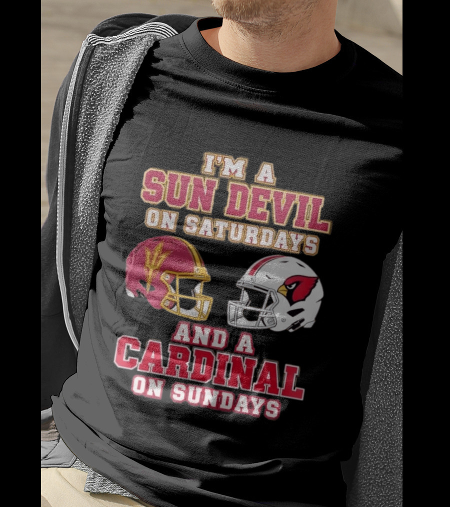 I'm A Sun Devil On Saturdays And A Cardinal On Sundays Helmet T-Shirt