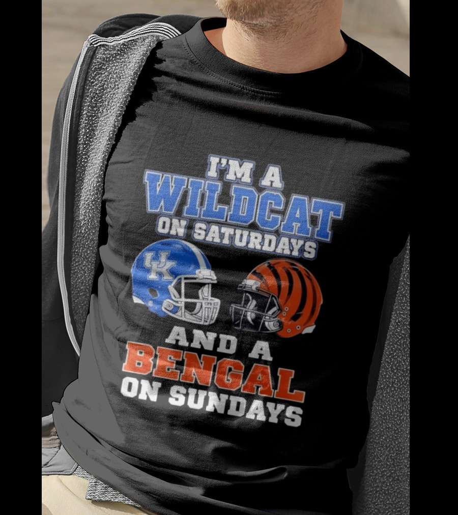 I'm A Wildcat UK Helmet Saturdays Bengal Helmet Sundays T-Shirt