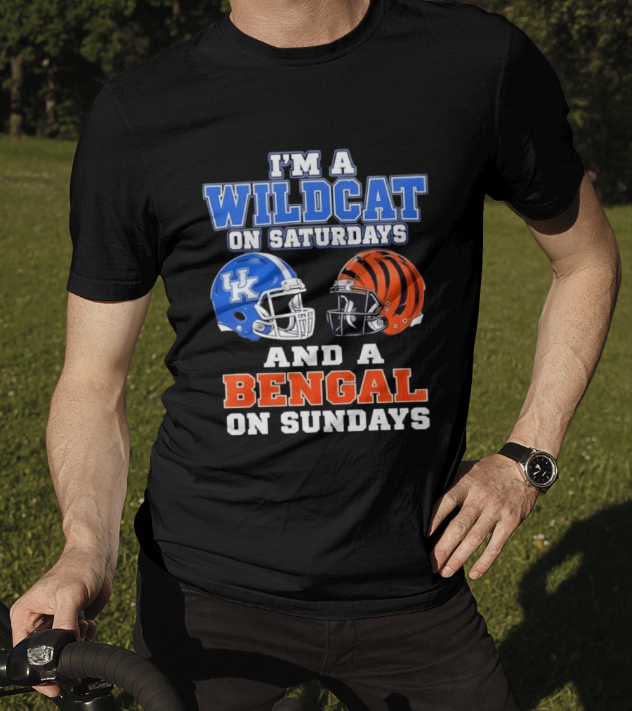 I'm A Wildcat UK Helmet Saturdays Bengal Helmet Sundays T-Shirt