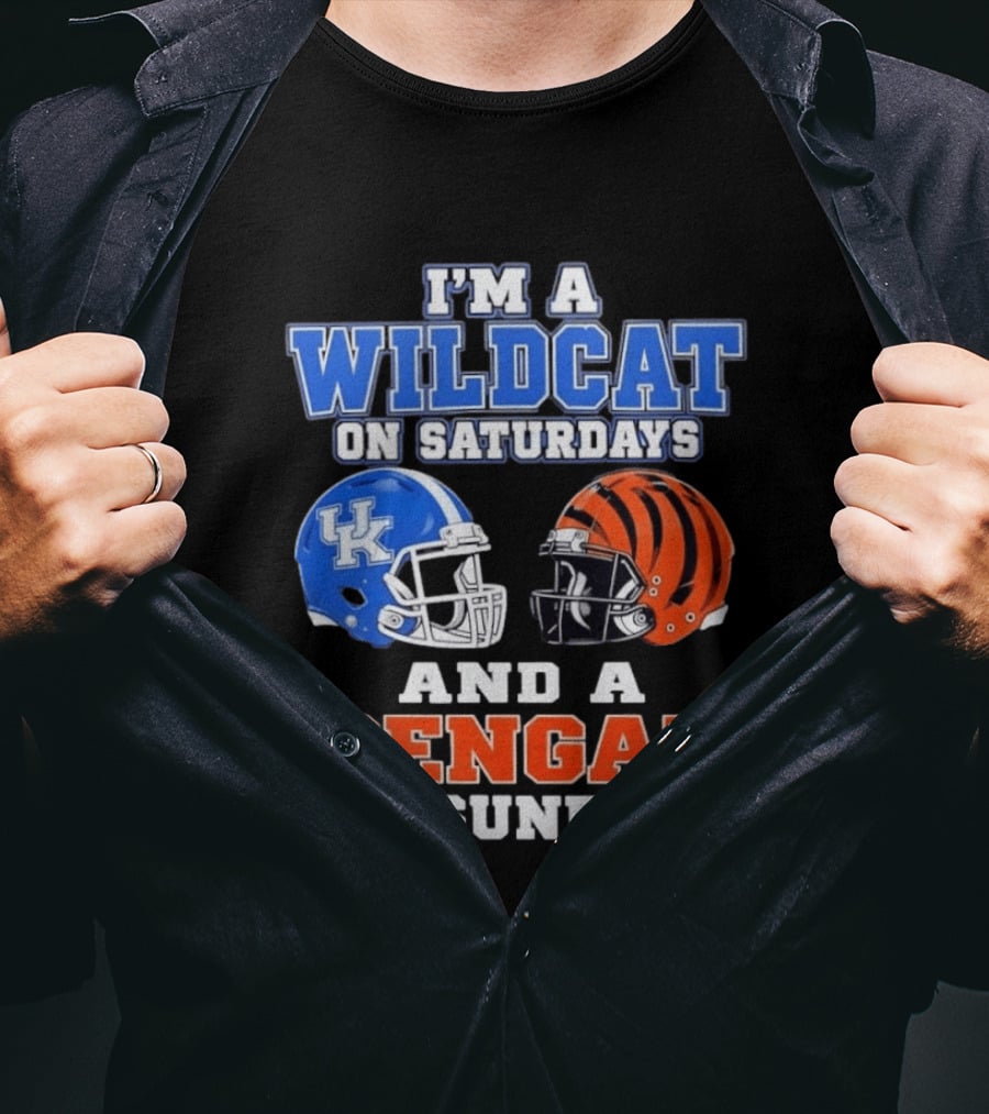 I'm A Wildcat UK Helmet Saturdays Bengal Helmet Sundays T-Shirt