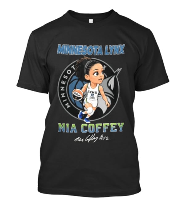 Minnesota Lynx Nia Coffey Cartoon Caricature Player Dribbling #12 T-Shirt