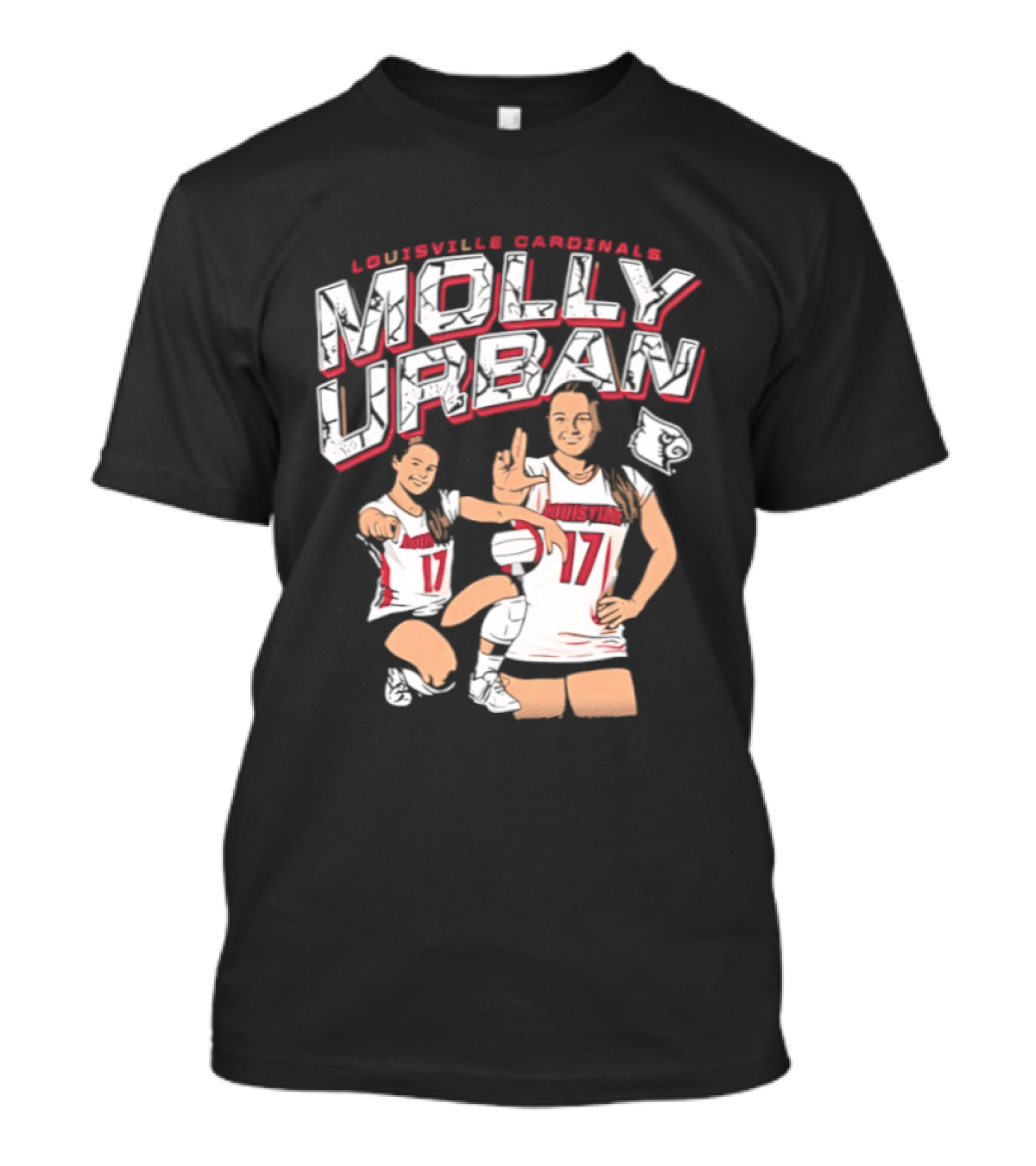 Molly Urban Louisville Cardinals Volleyball Number 17 T-Shirt