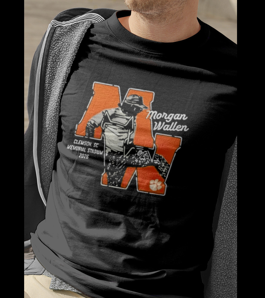 Morgan Wallen Clemson SC Memorial Stadium 2026 Tour Concert Tiger Paw T-Shirt