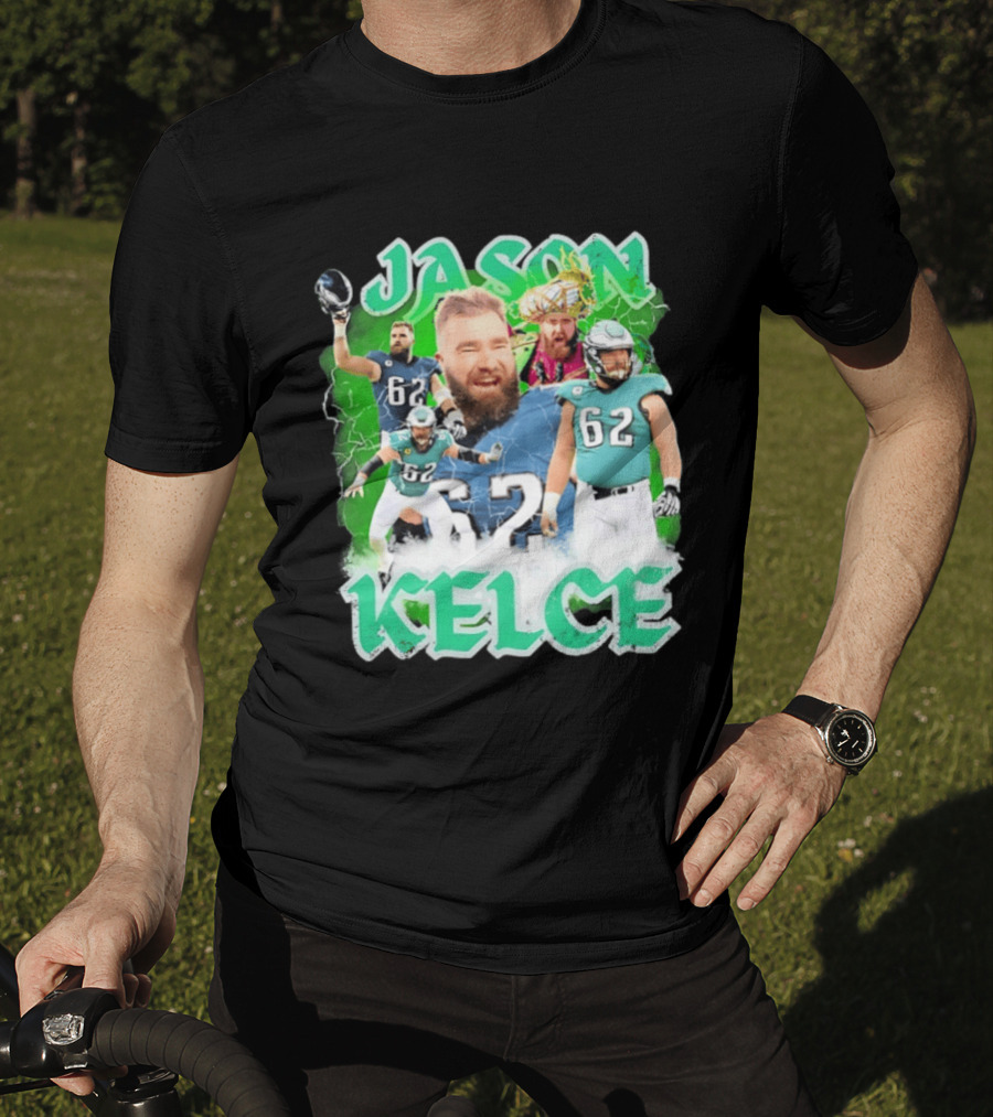 Jason Kelce 62 Philadelphia Eagles Vintage Style Football Fan T-Shirt