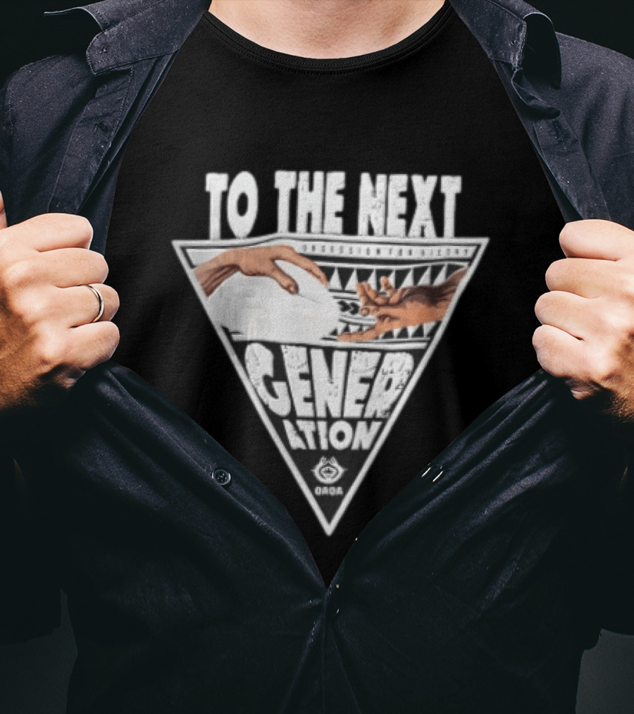 Qaqa To The Next Generation Passing Rugby Ball Inverted Triangle Distressed T-Shirt