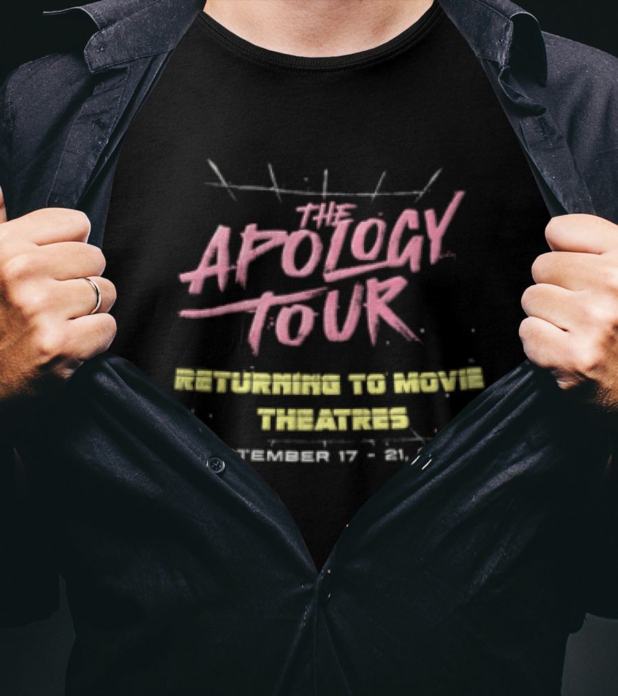 The Apology Tour Returning To Movie Theatres September 17 21 2026 Pink Synthwave Grid T-Shirt