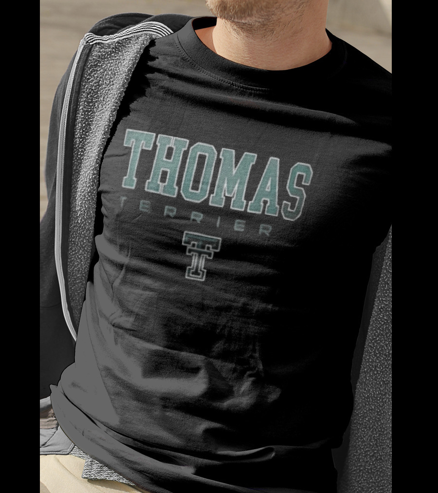 Thomas Terriers NCAA Varsity Block Lettering Stacked Double T T-Shirt