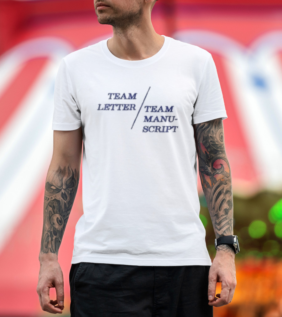 Anne Hathaway Team Letter Team Manuscript Team Letter Team Manuscript T-Shirt