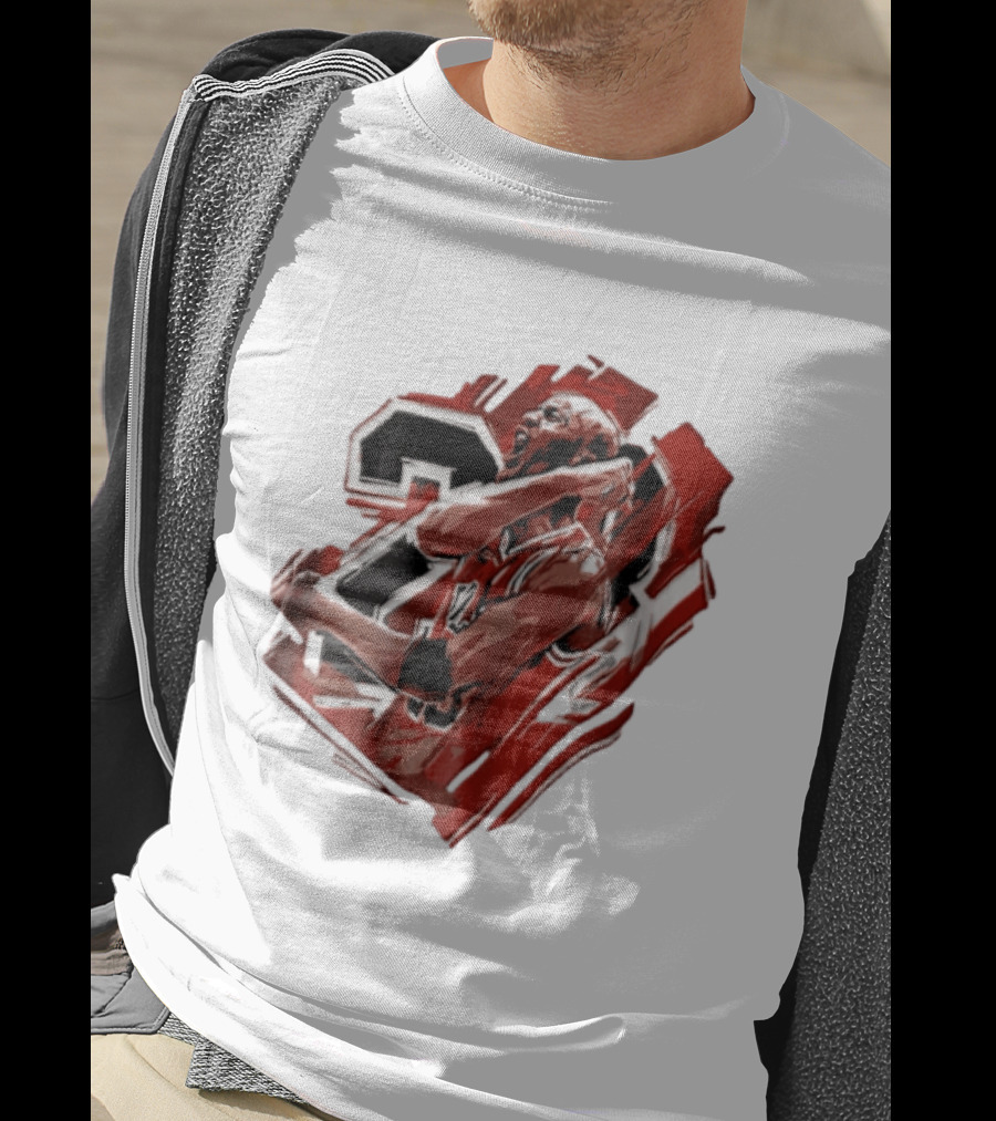 Basketball Player Number 23 Celebration Red Brushstrokes T-Shirt