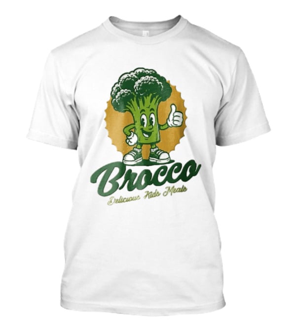 Brocco Delicious Kids Meals Cartoon Broccoli Thumbs Up T-Shirt