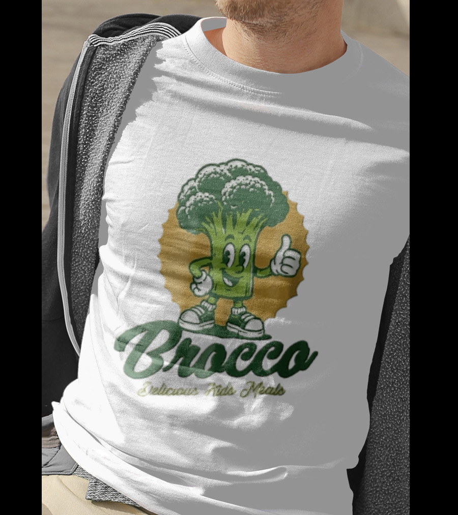 Brocco Delicious Kids Meals Cartoon Broccoli Thumbs Up T-Shirt