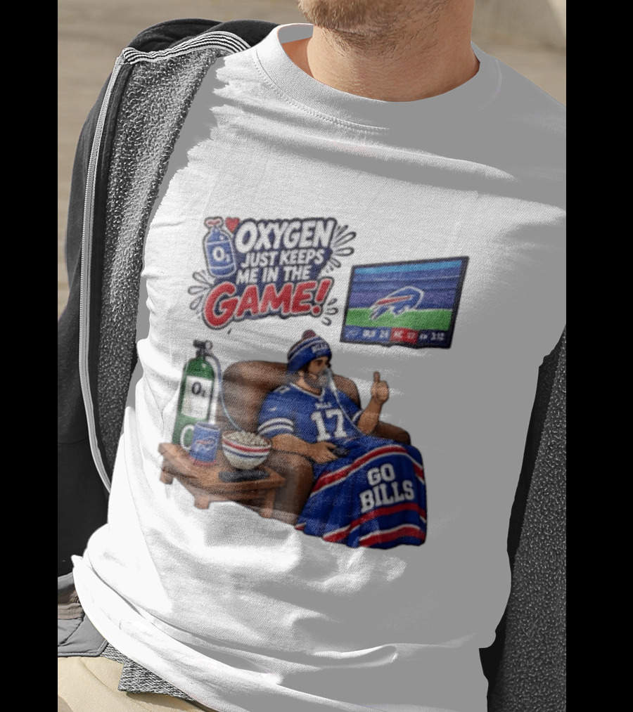 Buffalo Bills Oxygen Just Keeps Me In The Game Go Bills Cartoon Man Ing TV T-Shirt