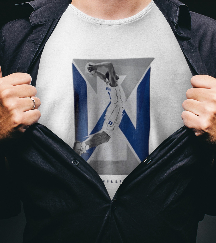 Duke Blue Devils NCAA Zion Williamson Basketball Player Dunking Geometric Number 1 T-Shirt