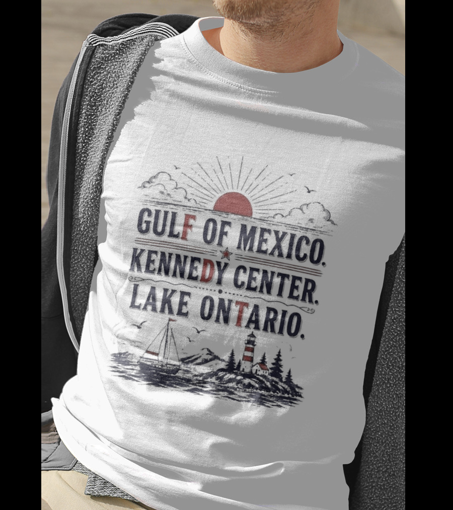 Gulf Of Mexico Kennedy Center Lake Ontario Scenic Nautical Landscape T-Shirt