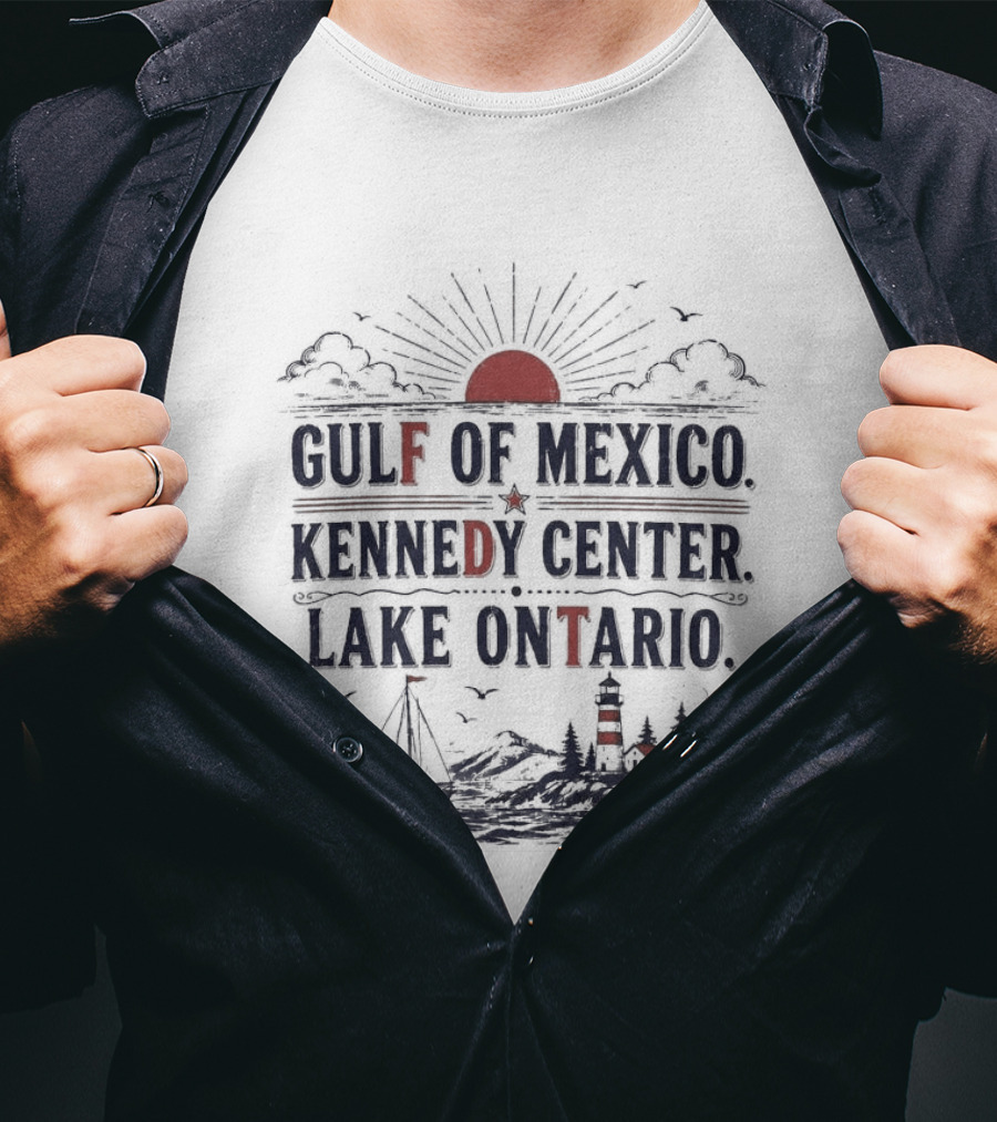 Gulf Of Mexico Kennedy Center Lake Ontario Scenic Nautical Landscape T-Shirt