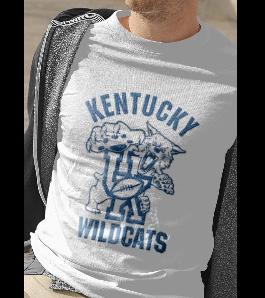 Kentucky Wildcats Roaring Big Paw Monogram UK Football T-Shirt