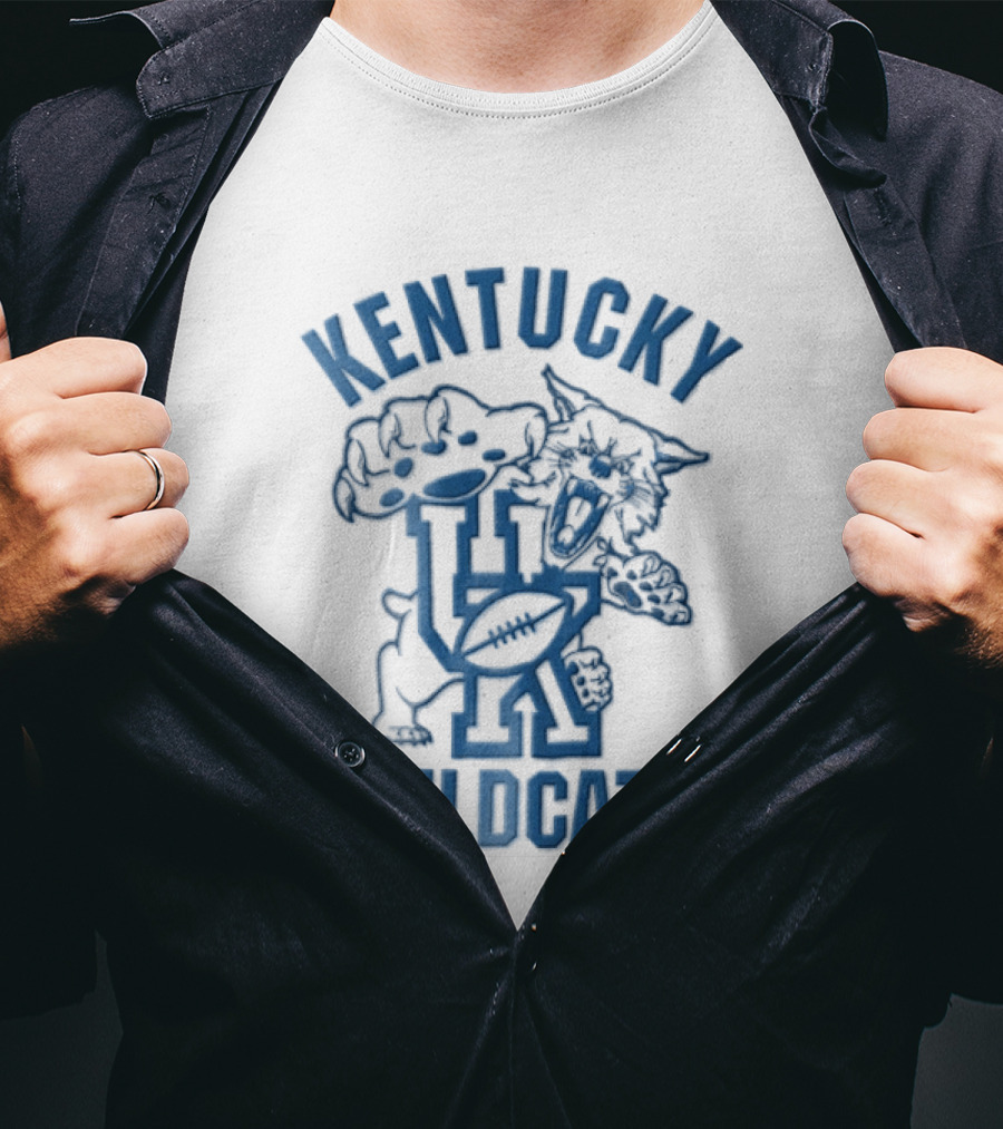 Kentucky Wildcats Roaring Big Paw Monogram UK Football T-Shirt