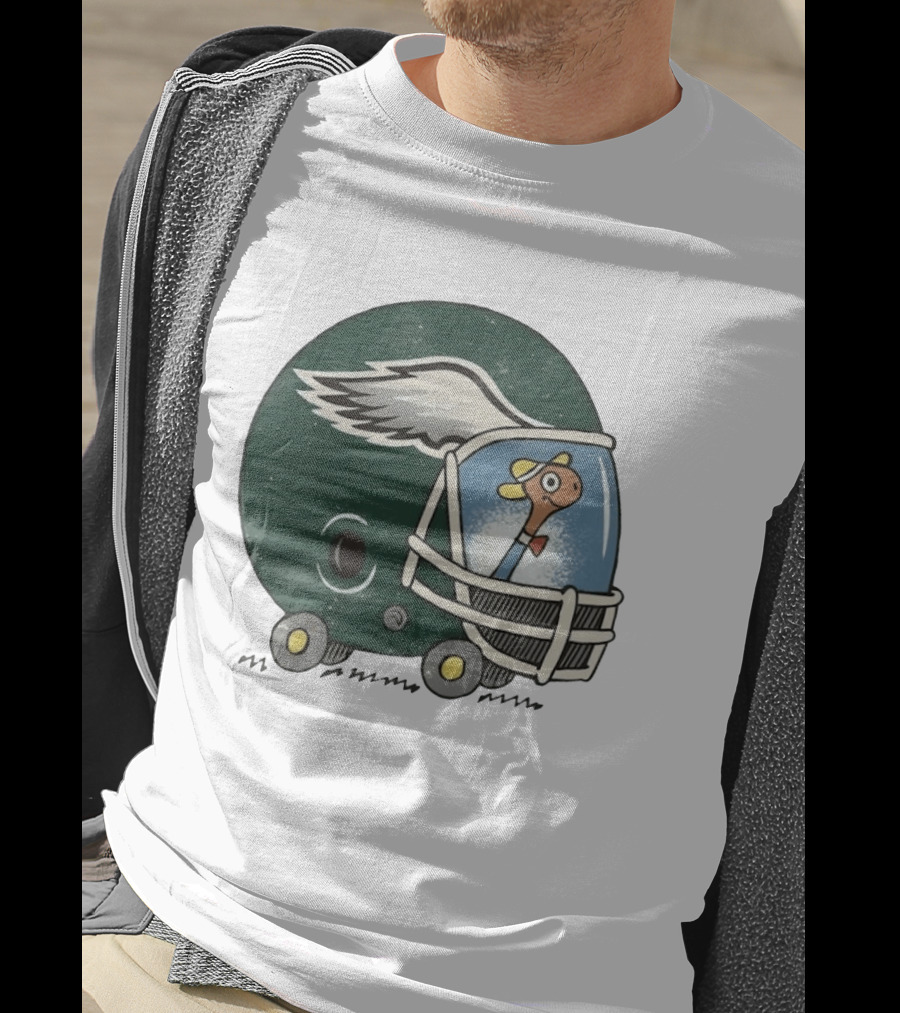 Philadelphia Eagles Worm Inside Football Helmet Sports Humor T-Shirt