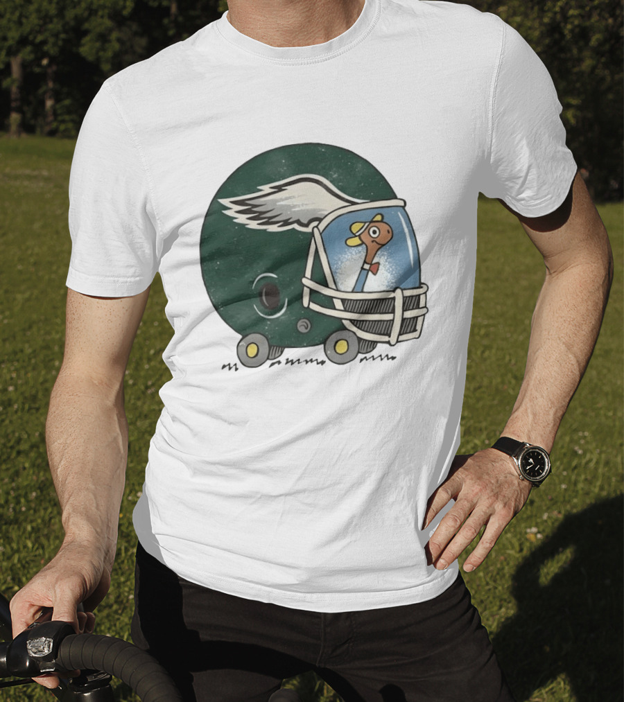 Philadelphia Eagles Worm Inside Football Helmet Sports Humor T-Shirt