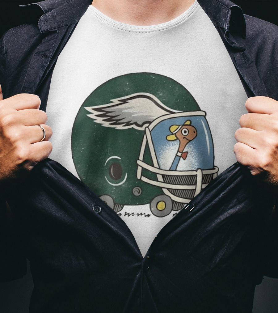 Philadelphia Eagles Worm Inside Football Helmet Sports Humor T-Shirt